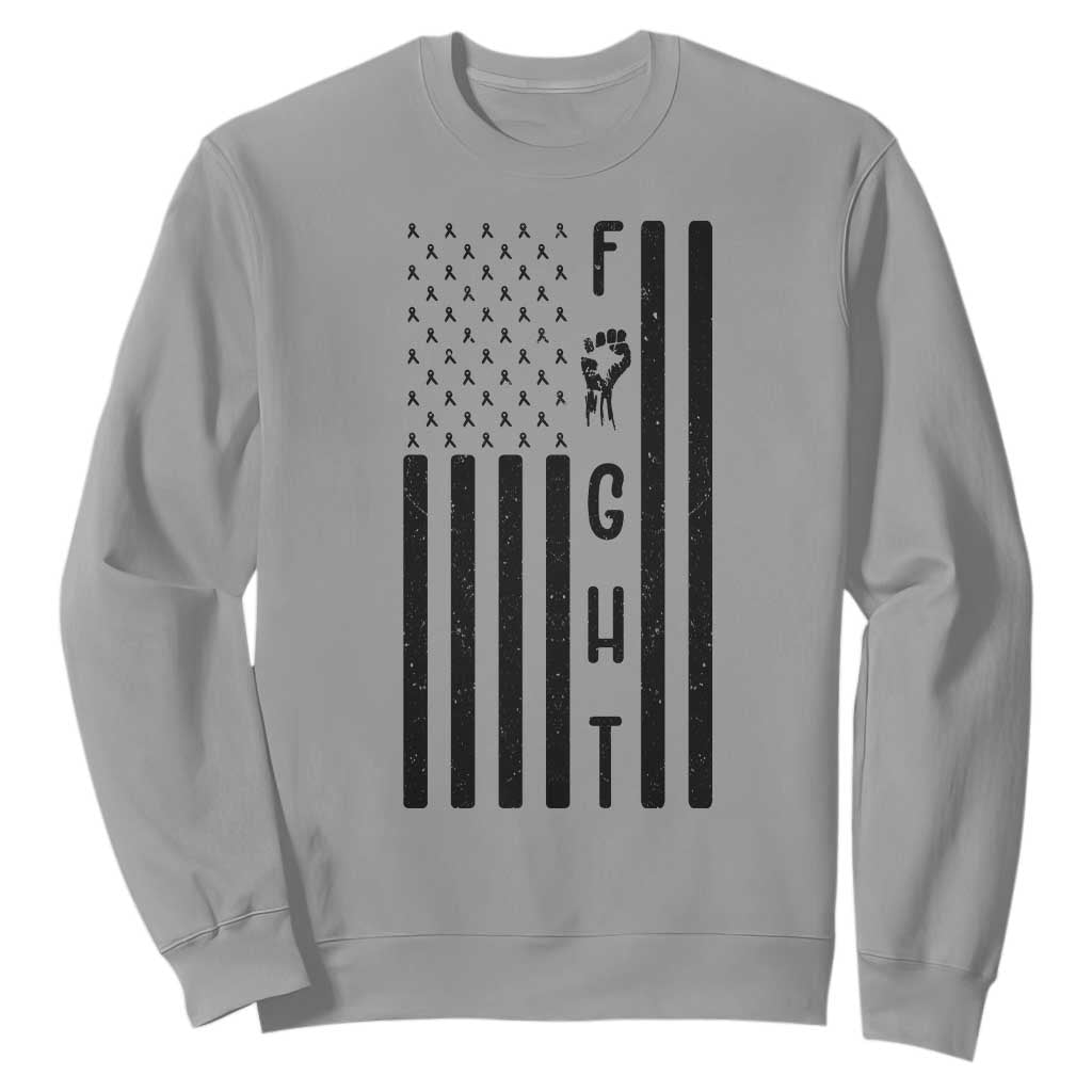 Fight Skin Cancer Melanoma Fighter USA Flag Sweatshirt
