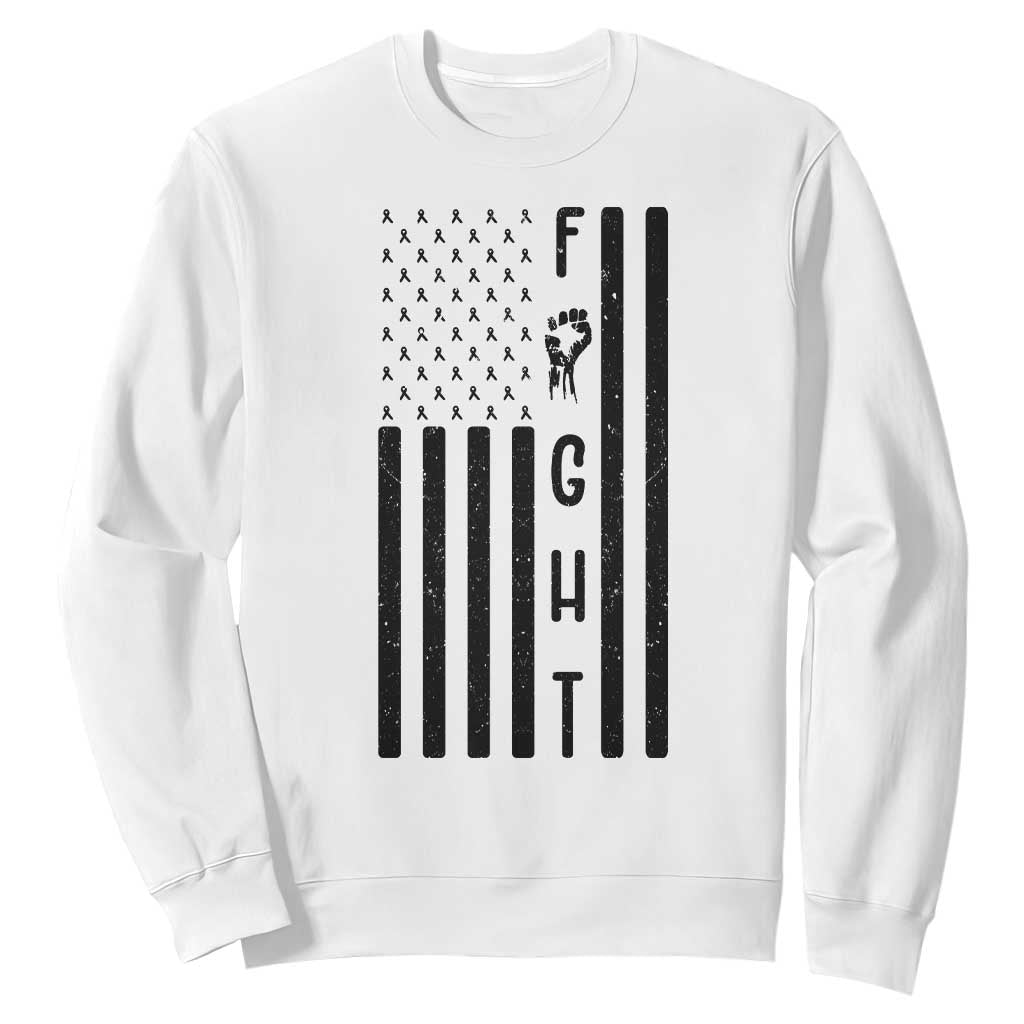 Fight Skin Cancer Melanoma Fighter USA Flag Sweatshirt