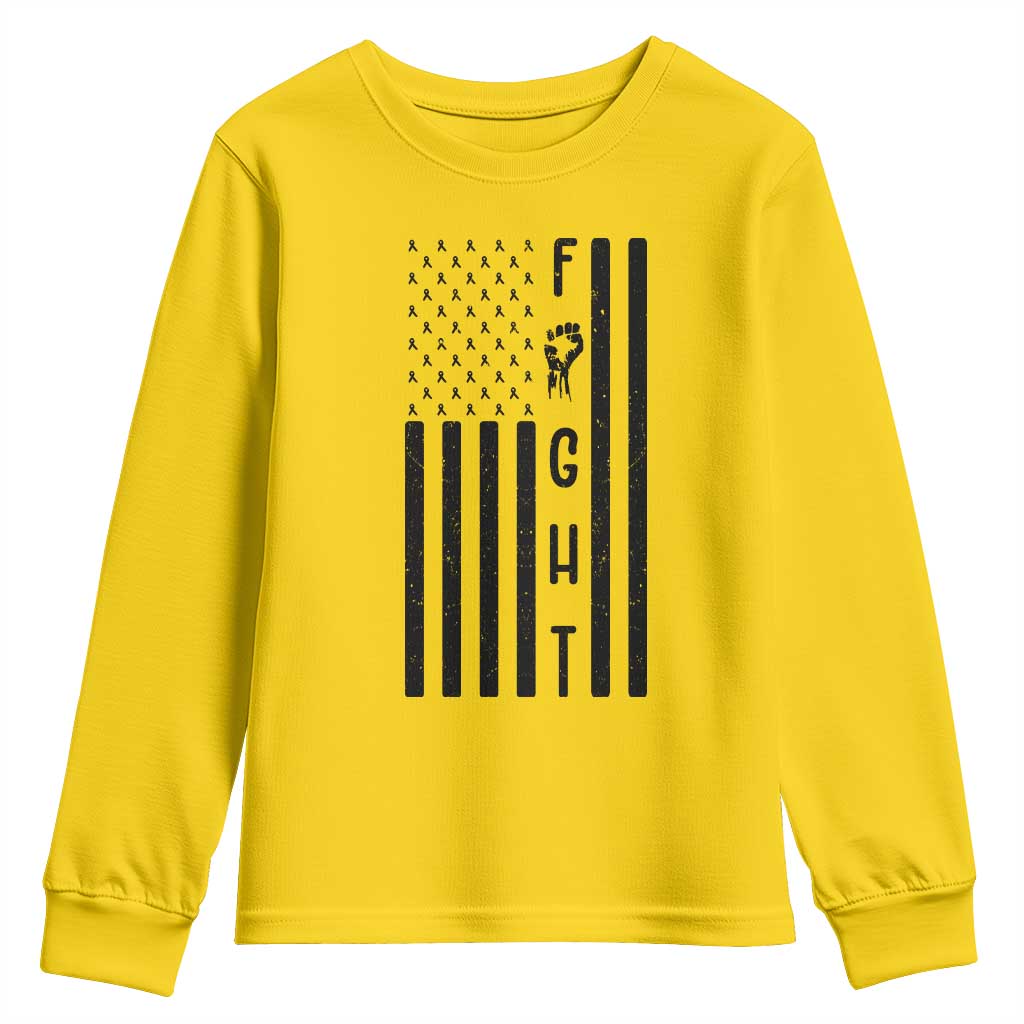 Fight Skin Cancer Melanoma Fighter USA Flag Youth Sweatshirt