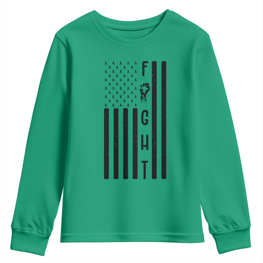 Fight Skin Cancer Melanoma Fighter USA Flag Youth Sweatshirt