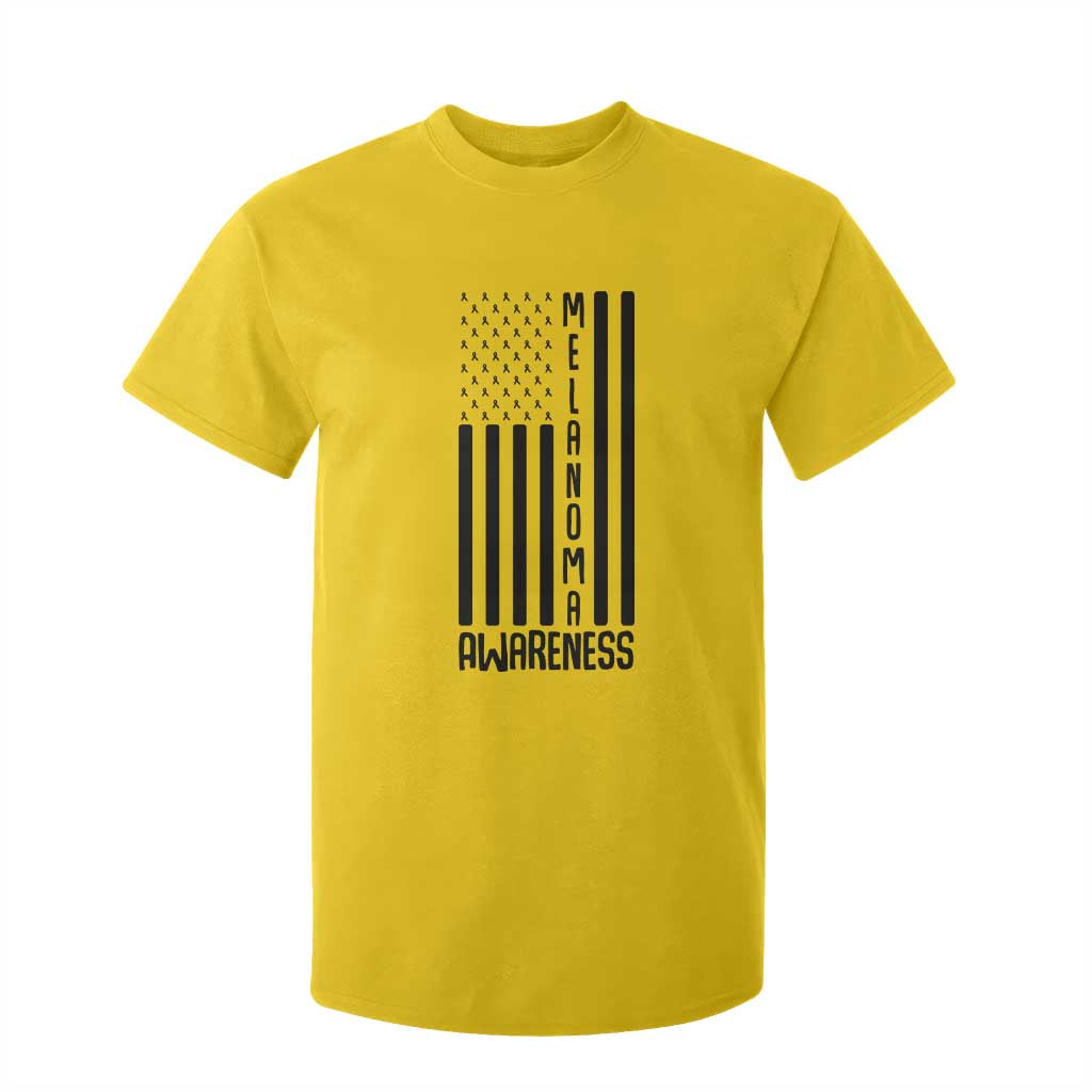 Melanoma Support USA Flag T Shirt For Kid Patriotic Cancer Warrior