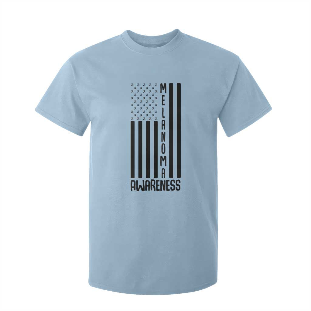 Melanoma Support USA Flag T Shirt For Kid Patriotic Cancer Warrior