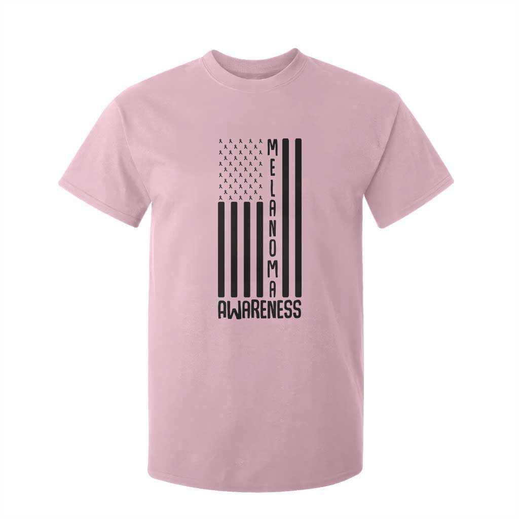 Melanoma Support USA Flag T Shirt For Kid Patriotic Cancer Warrior