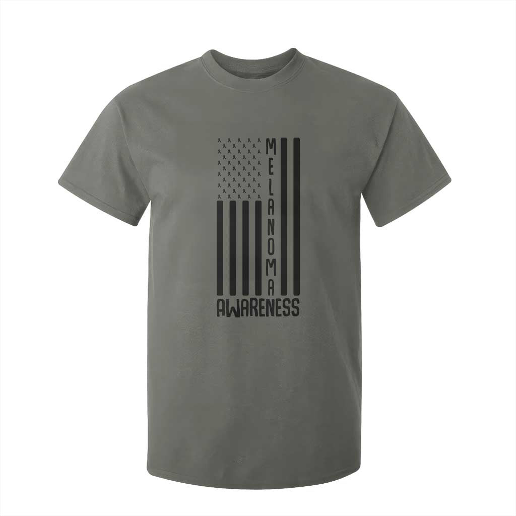 Melanoma Support USA Flag T Shirt For Kid Patriotic Cancer Warrior