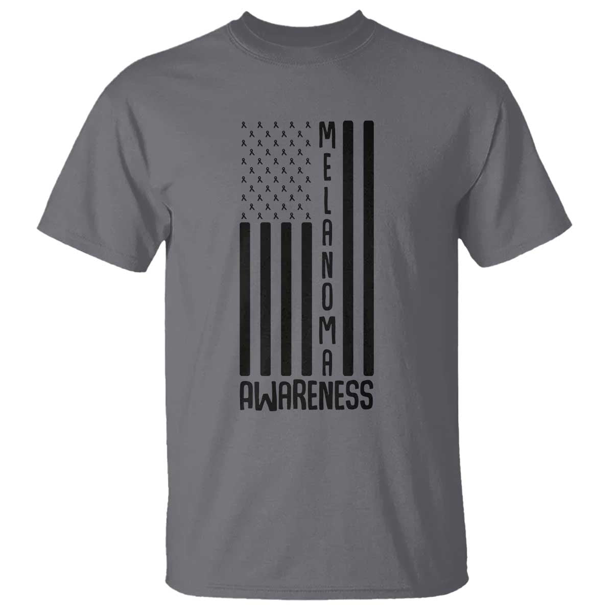 Melanoma Support USA Flag T Shirt Patriotic Cancer Warrior