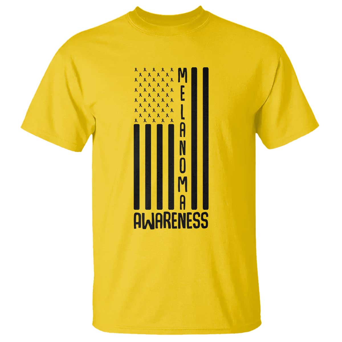 Melanoma Support USA Flag T Shirt Patriotic Cancer Warrior