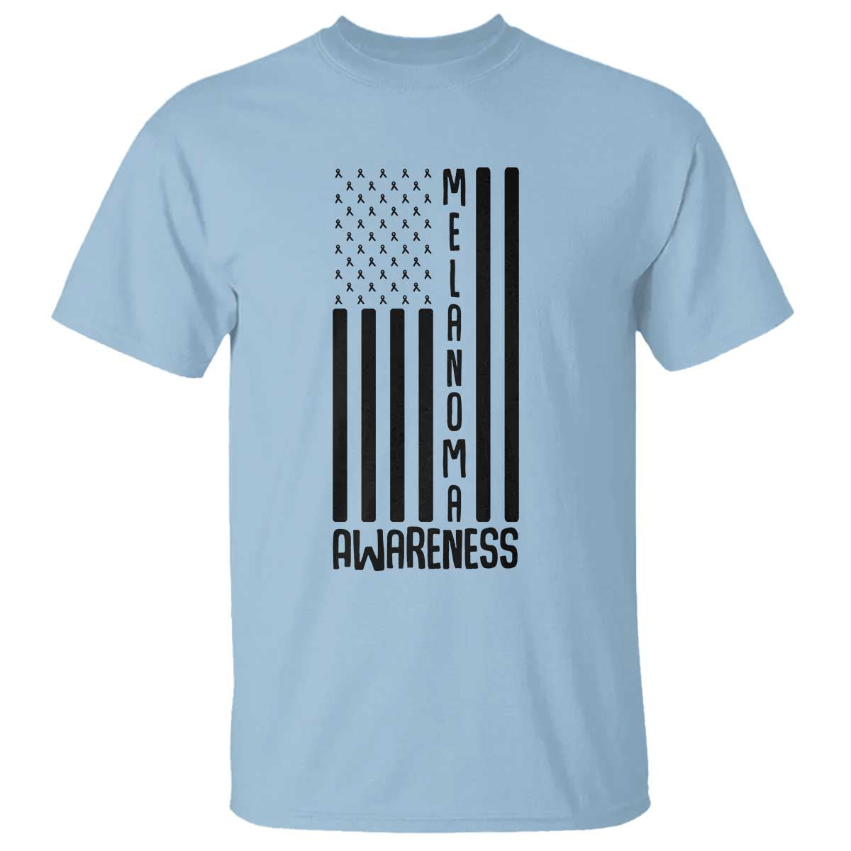 Melanoma Support USA Flag T Shirt Patriotic Cancer Warrior