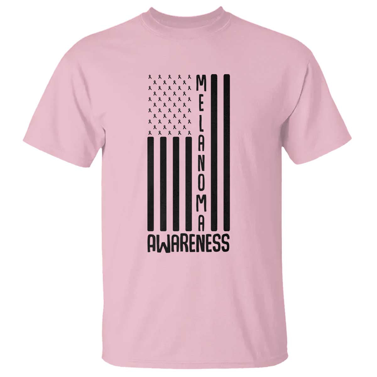 Melanoma Support USA Flag T Shirt Patriotic Cancer Warrior