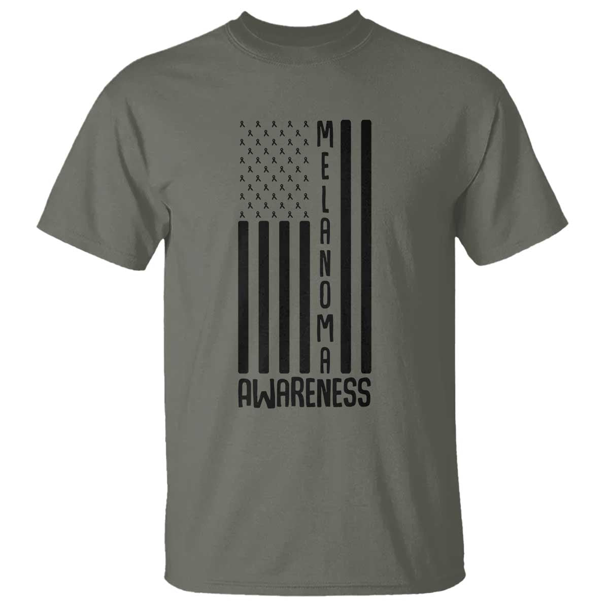 Melanoma Support USA Flag T Shirt Patriotic Cancer Warrior