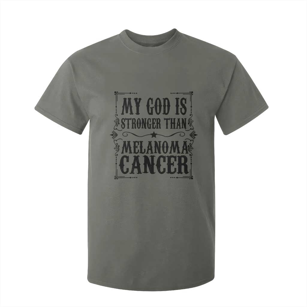 My God Is Stronger Than Melanoma T Shirt For Kid Religious Cancer Support