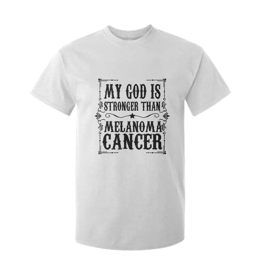 My God Is Stronger Than Melanoma T Shirt For Kid Religious Cancer Support