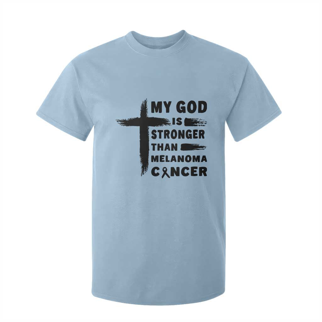 My God Is Stronger Than Melanoma T Shirt For Kid Christian Cancer Support