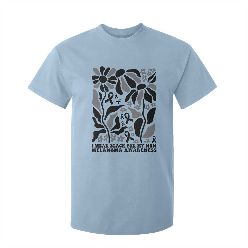 I Wear Black For My Mom T Shirt For Kid Melanoma Support Squad