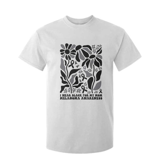 I Wear Black For My Mom T Shirt For Kid Melanoma Support Squad