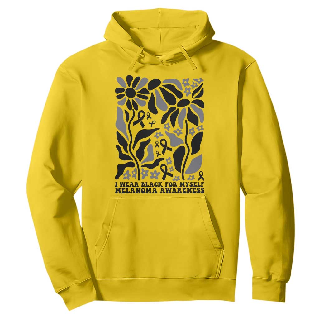 Melanoma Support Hoodie I Wear Black For Myself Skin Cancer Survivor