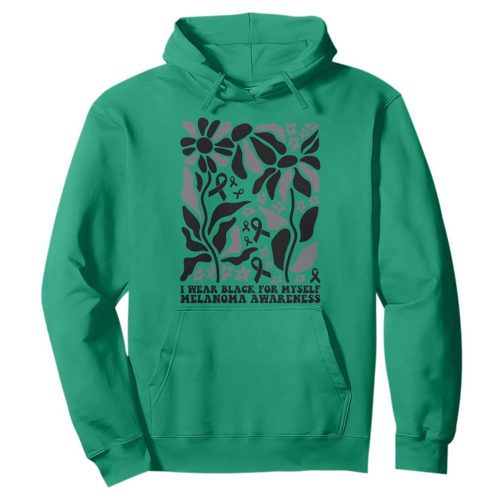 Melanoma Support Hoodie I Wear Black For Myself Skin Cancer Survivor