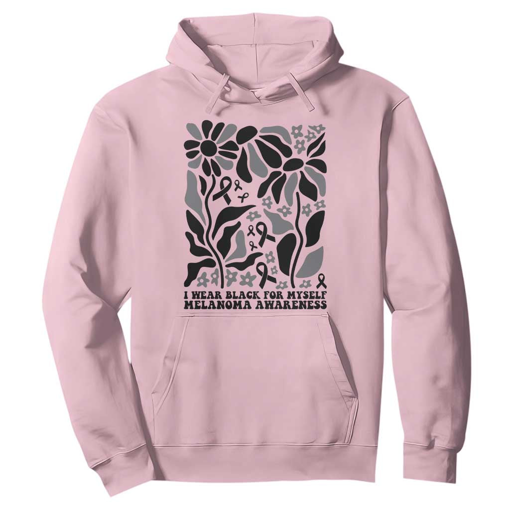 Melanoma Support Hoodie I Wear Black For Myself Skin Cancer Survivor