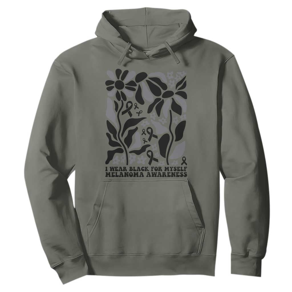 Melanoma Support Hoodie I Wear Black For Myself Skin Cancer Survivor