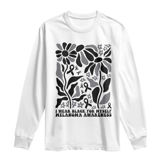 Melanoma Support Long Sleeve Shirt I Wear Black For Myself Skin Cancer Survivor