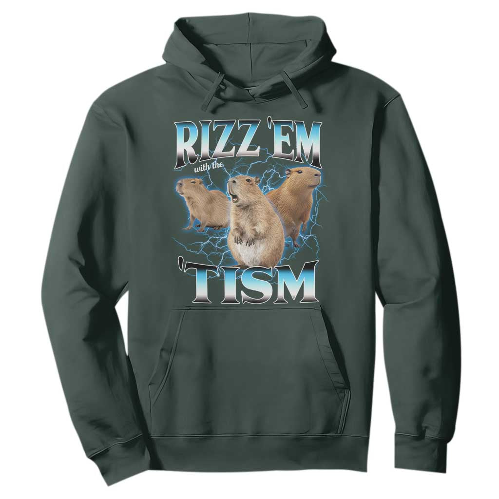 Autism Capybara Hoodie Funny Rizz Em With The Tism
