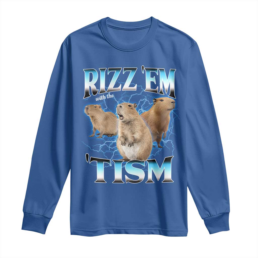 Autism Capybara Long Sleeve Shirt Funny Rizz Em With The Tism