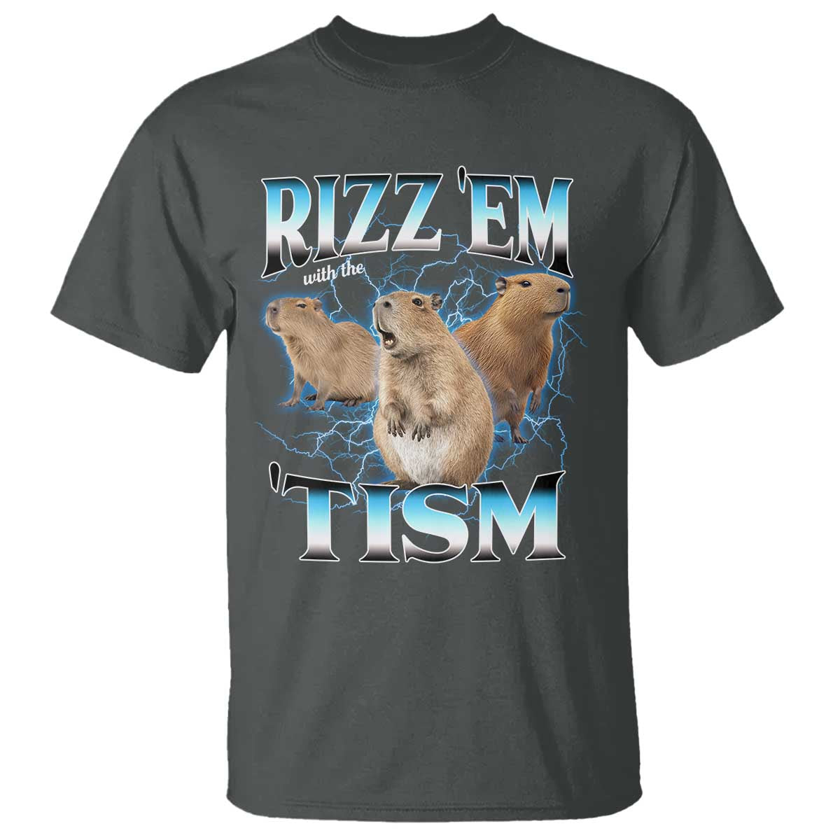 Autism Capybara T Shirt Funny Rizz Em With The Tism