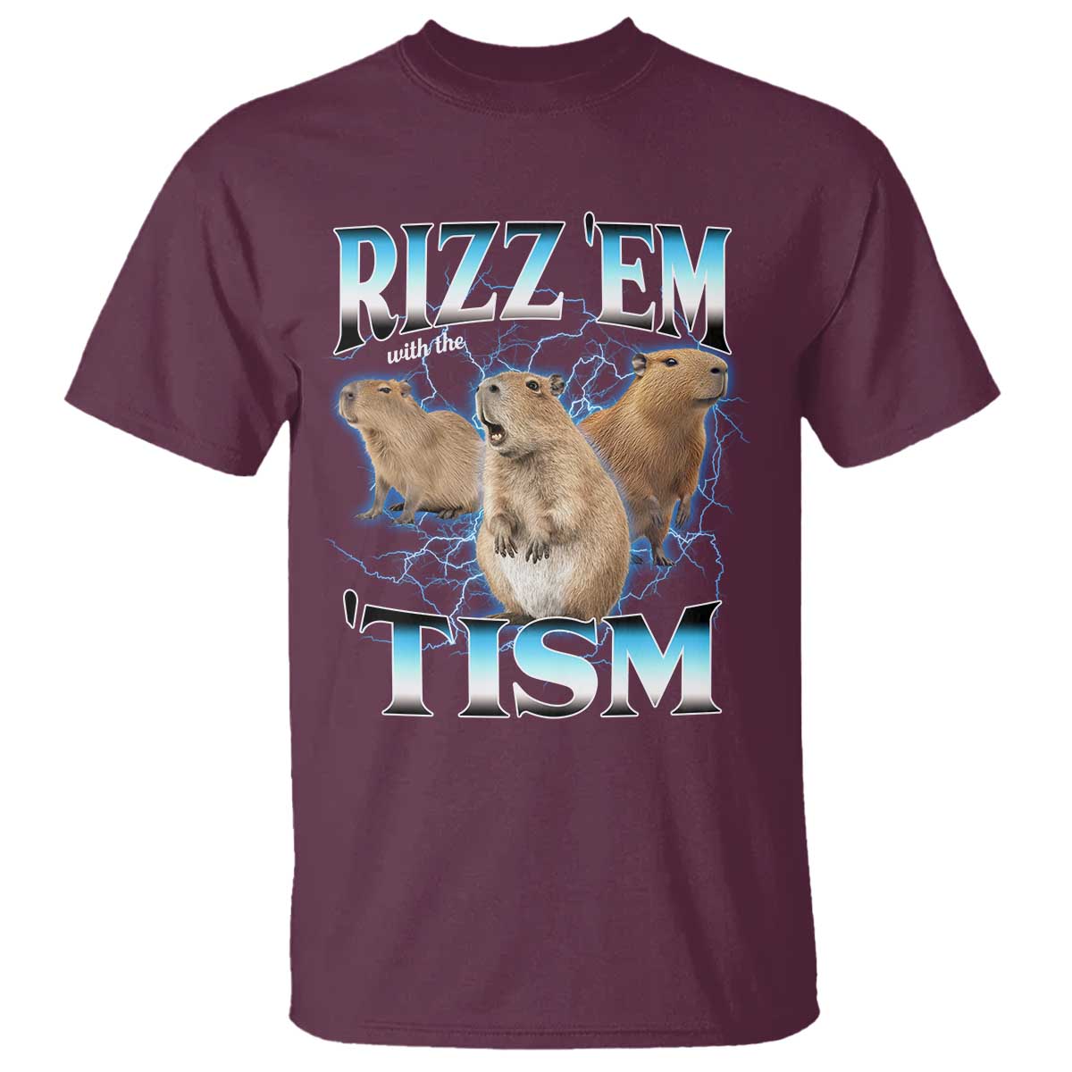 Autism Capybara T Shirt Funny Rizz Em With The Tism