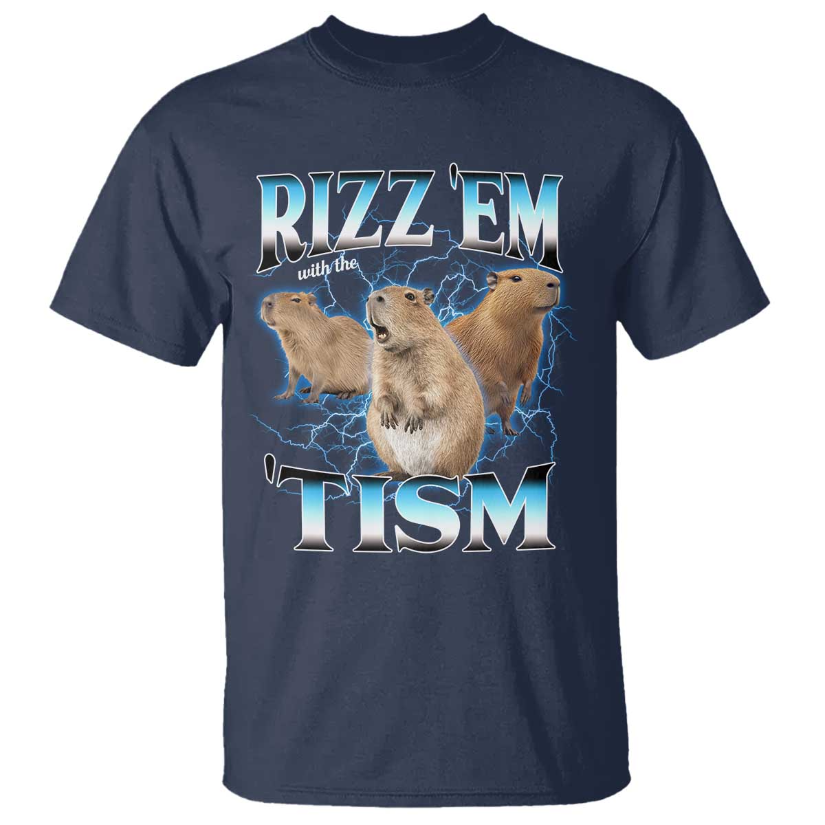 Autism Capybara T Shirt Funny Rizz Em With The Tism