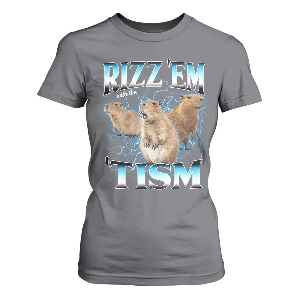Autism Capybara T Shirt For Women Funny Rizz Em With The Tism