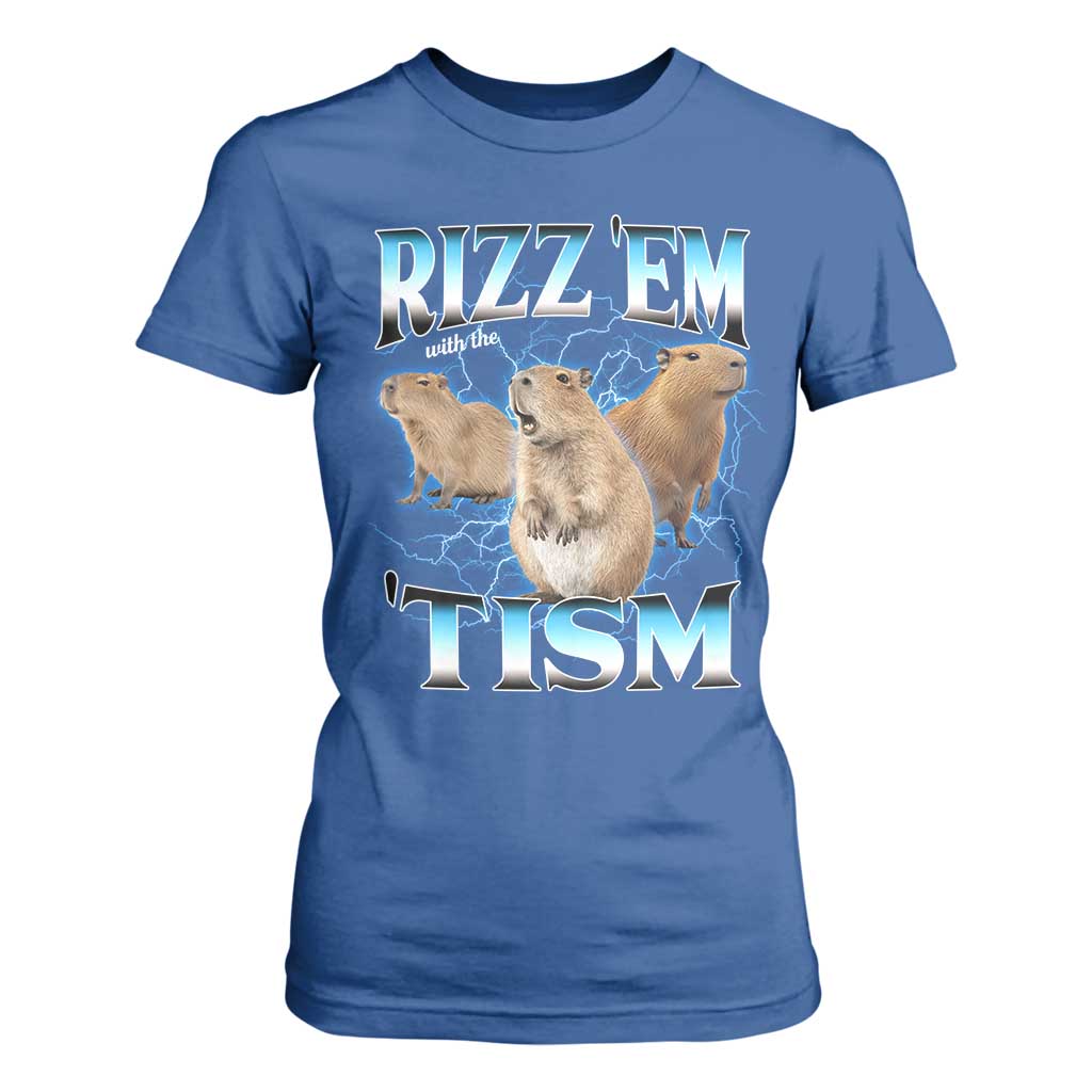 Autism Capybara T Shirt For Women Funny Rizz Em With The Tism