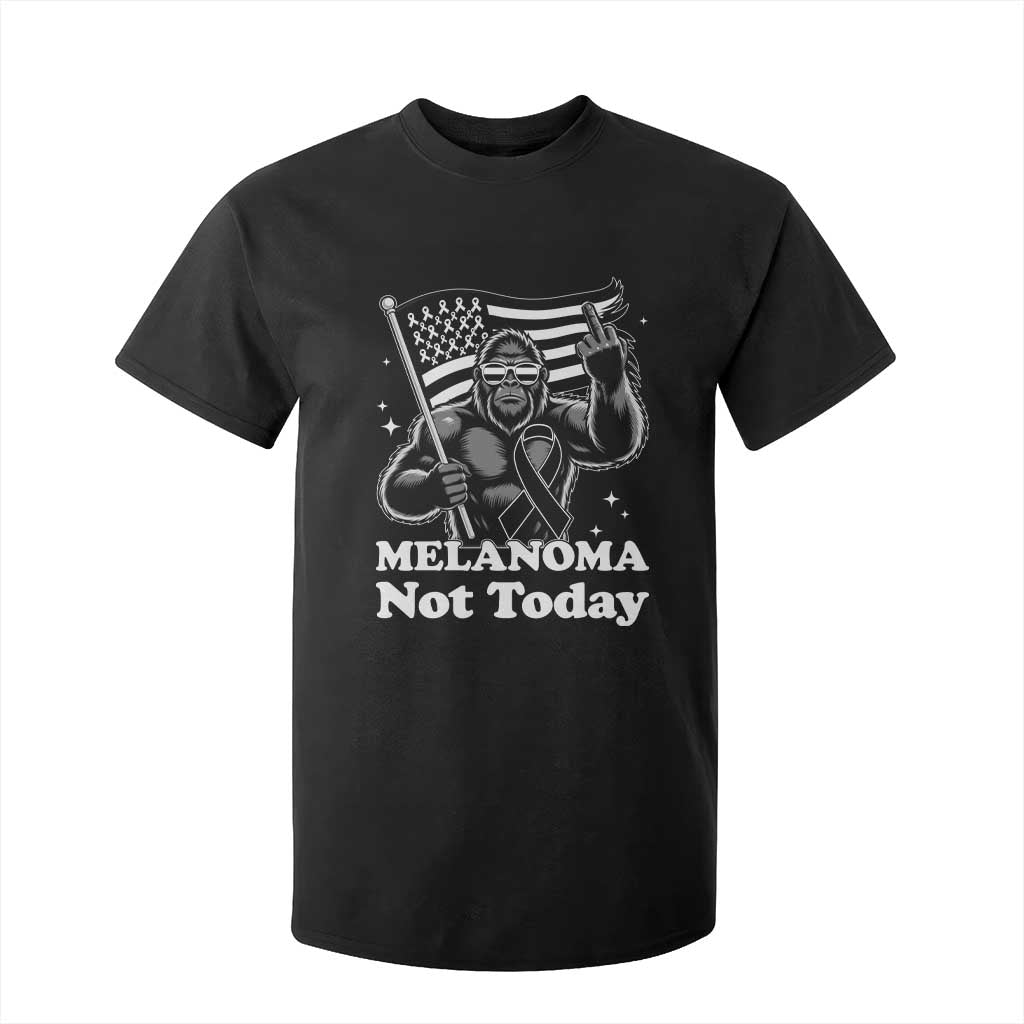 Bigfoot Black Ribbon T Shirt For Kid Not Today Melanoma