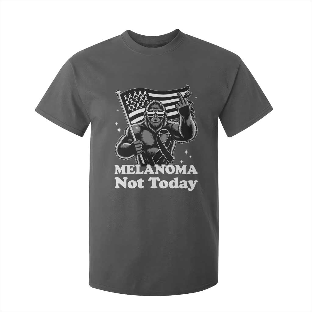 Bigfoot Black Ribbon T Shirt For Kid Not Today Melanoma