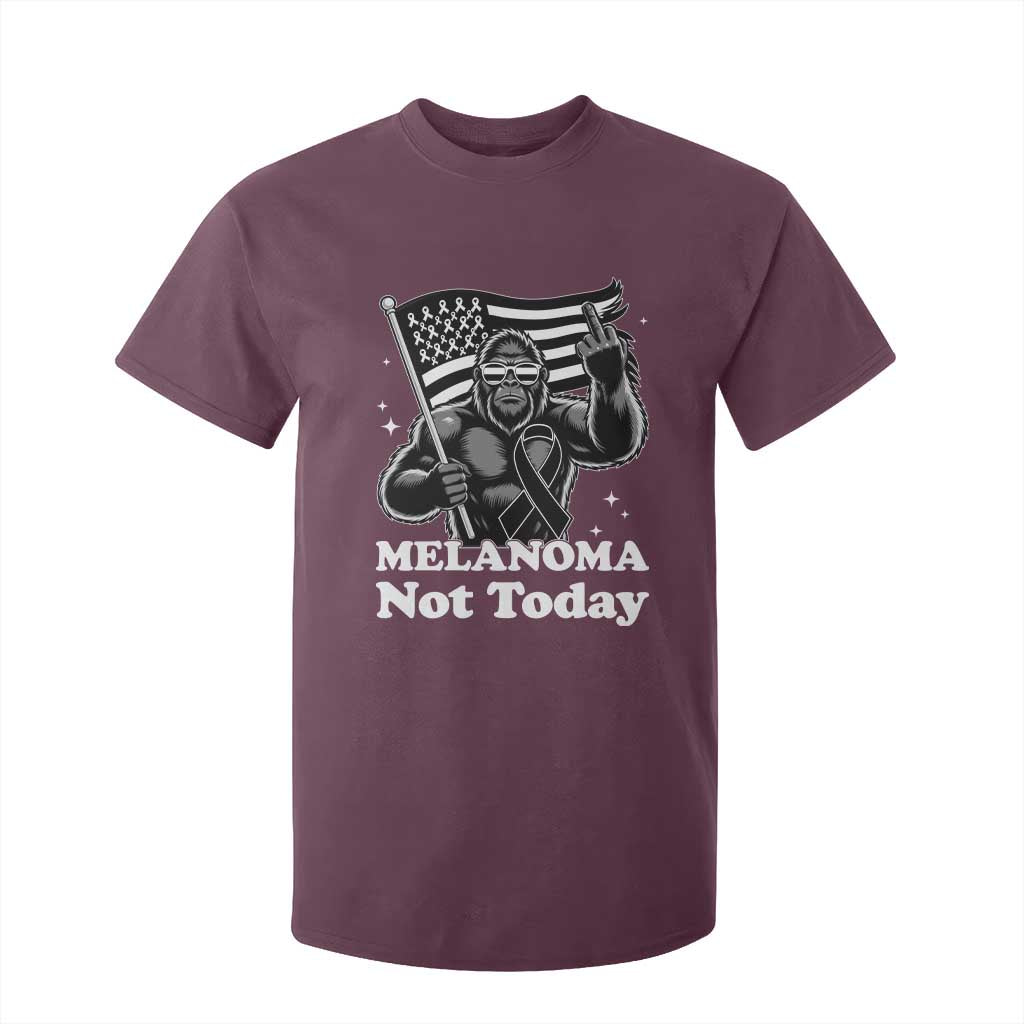 Bigfoot Black Ribbon T Shirt For Kid Not Today Melanoma