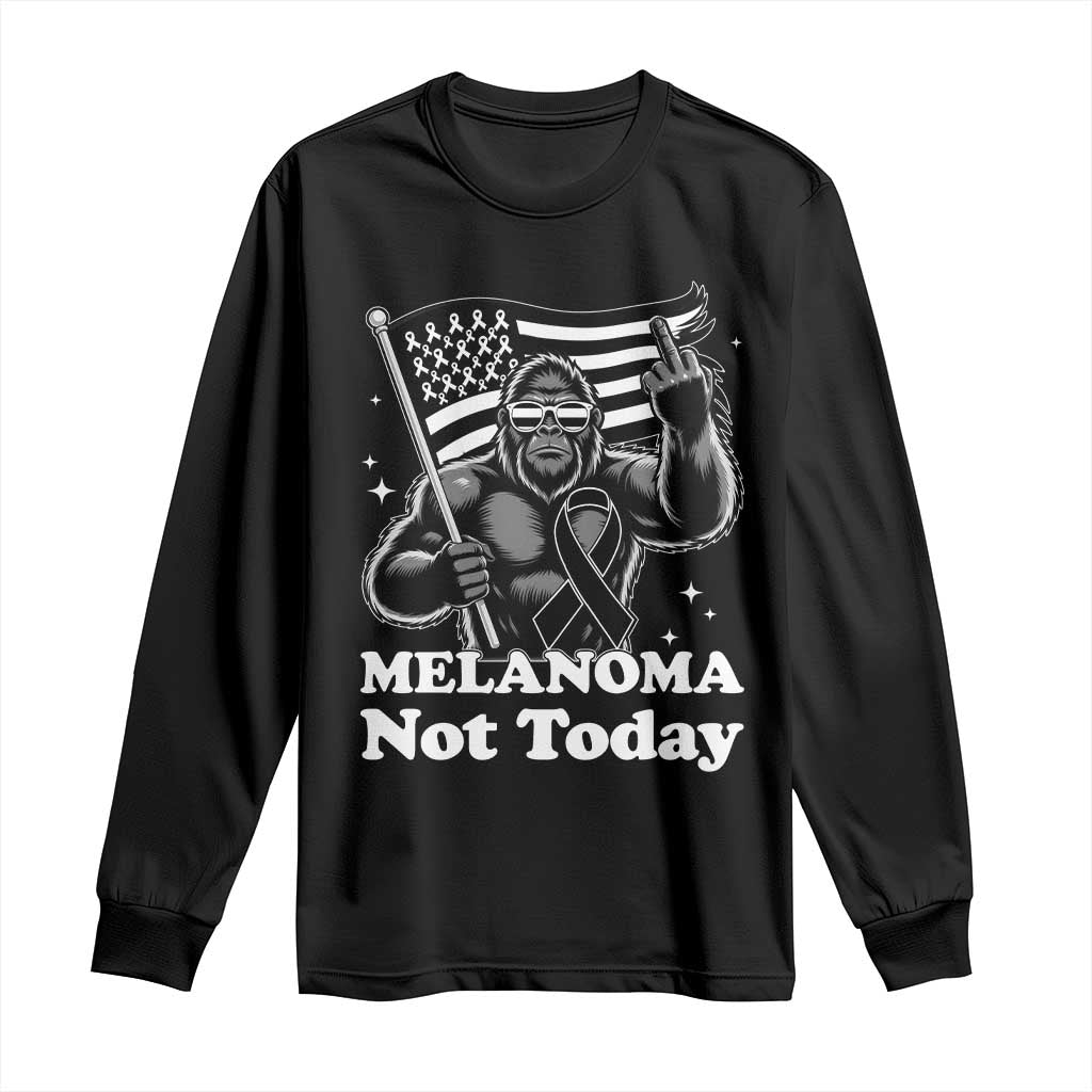 Bigfoot Black Ribbon Long Sleeve Shirt Not Today Melanoma
