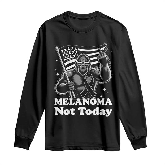 Bigfoot Black Ribbon Long Sleeve Shirt Not Today Melanoma