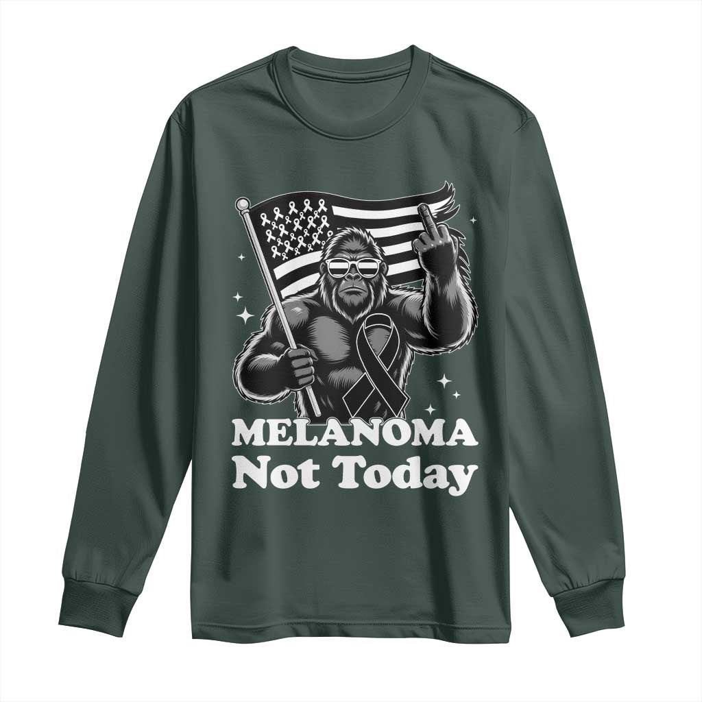 Bigfoot Black Ribbon Long Sleeve Shirt Not Today Melanoma