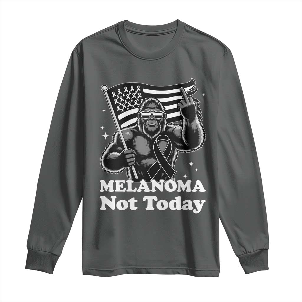 Bigfoot Black Ribbon Long Sleeve Shirt Not Today Melanoma