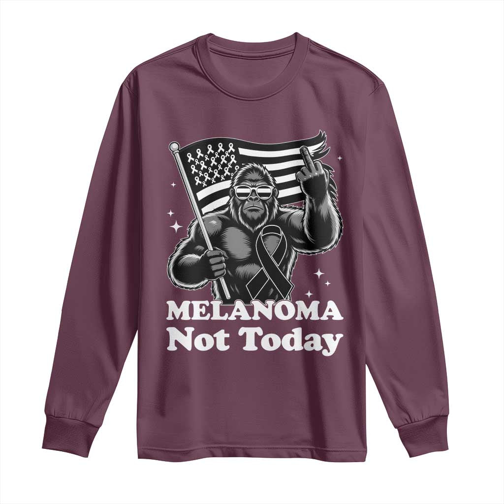 Bigfoot Black Ribbon Long Sleeve Shirt Not Today Melanoma