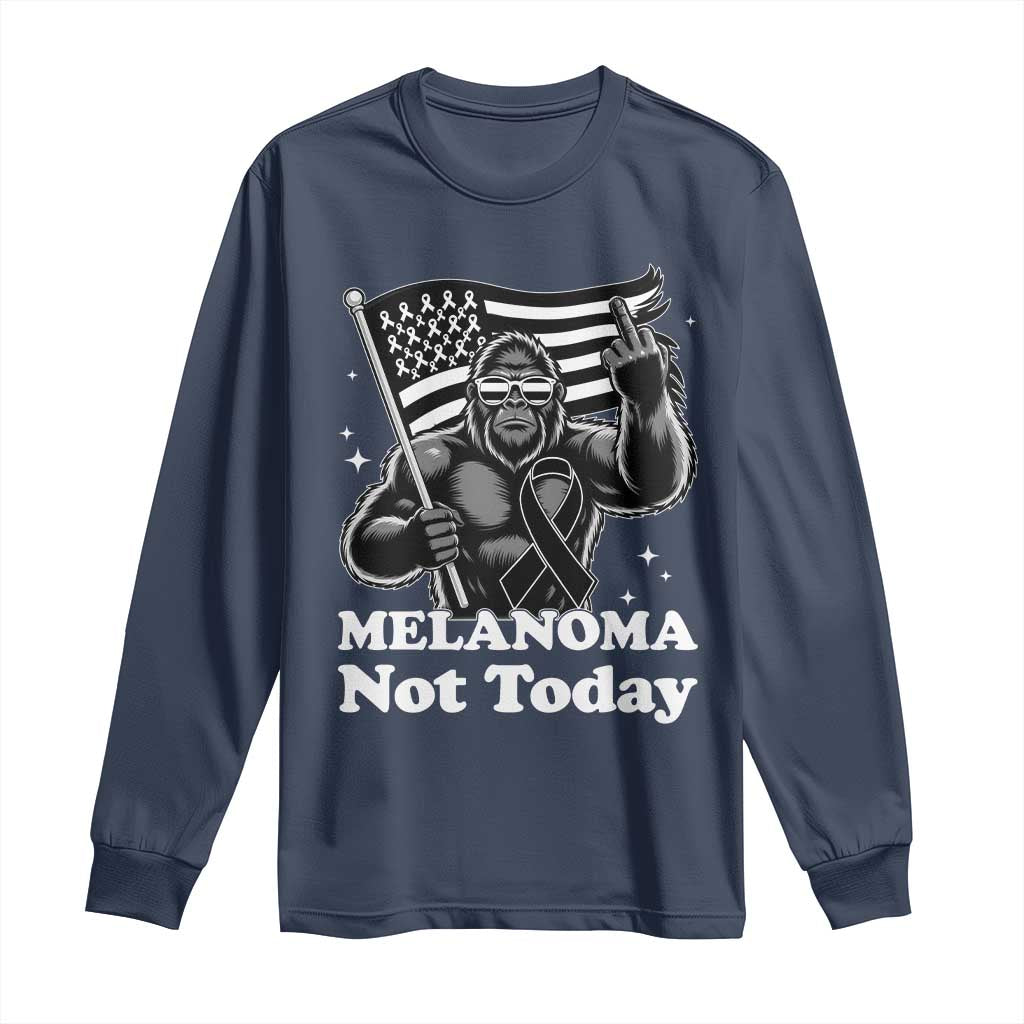Bigfoot Black Ribbon Long Sleeve Shirt Not Today Melanoma