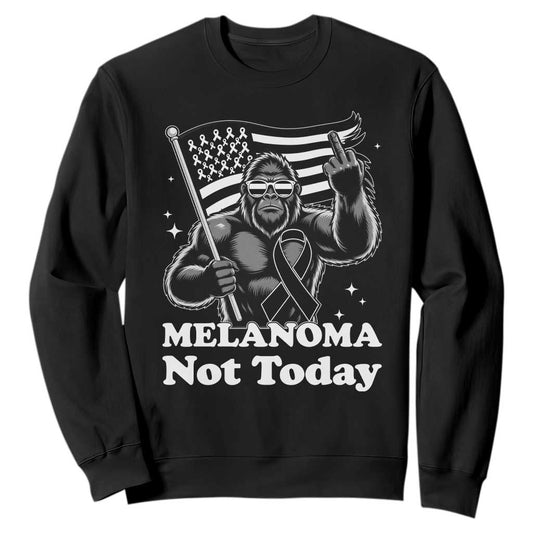 Bigfoot Black Ribbon Sweatshirt Not Today Melanoma