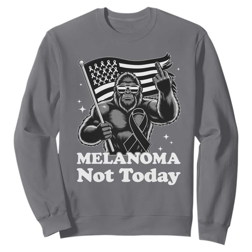 Bigfoot Black Ribbon Sweatshirt Not Today Melanoma