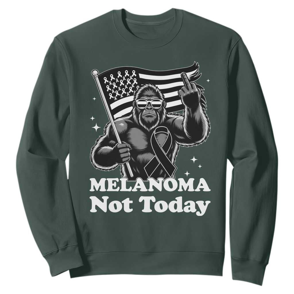 Bigfoot Black Ribbon Sweatshirt Not Today Melanoma