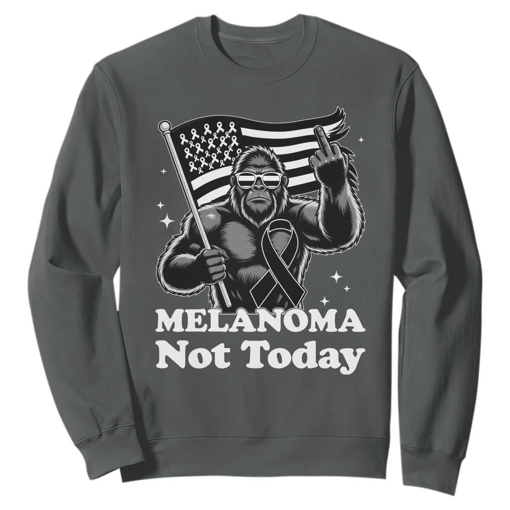 Bigfoot Black Ribbon Sweatshirt Not Today Melanoma