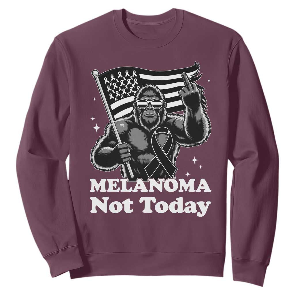 Bigfoot Black Ribbon Sweatshirt Not Today Melanoma