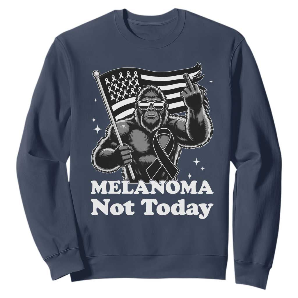 Bigfoot Black Ribbon Sweatshirt Not Today Melanoma