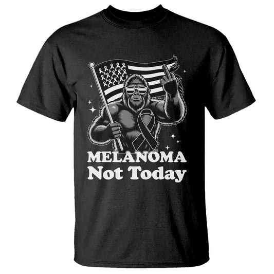 Bigfoot Black Ribbon T Shirt Not Today Melanoma