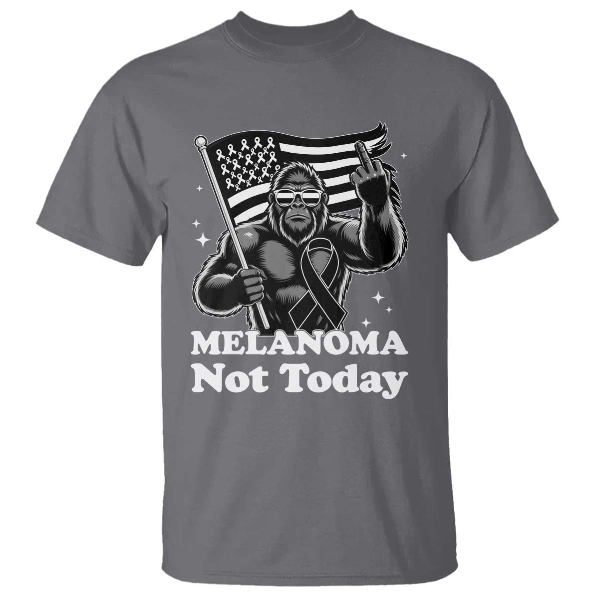 Bigfoot Black Ribbon T Shirt Not Today Melanoma