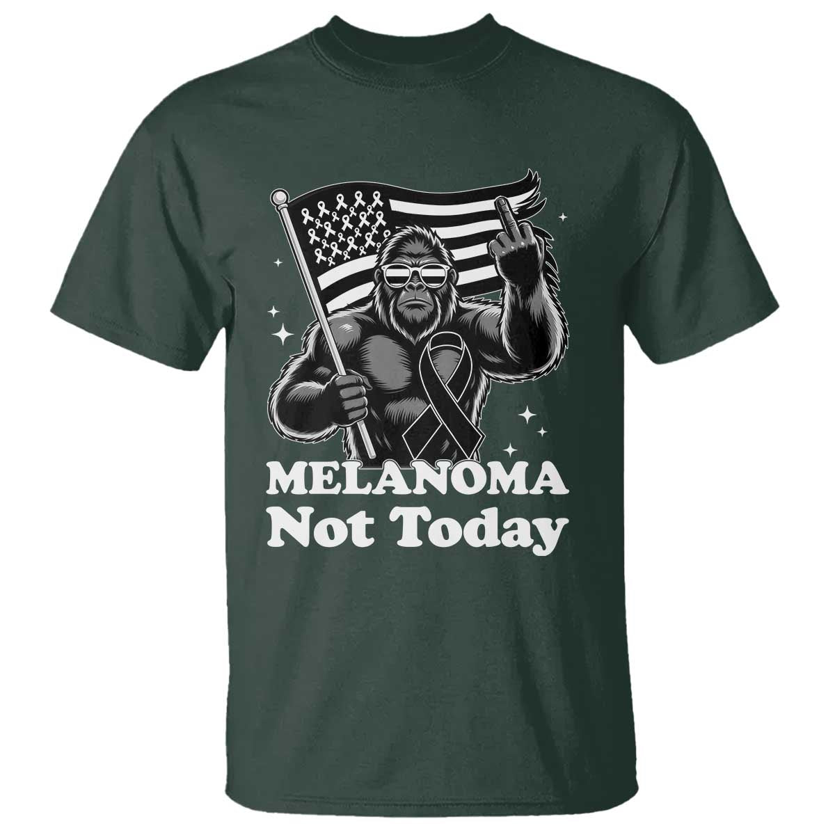 Bigfoot Black Ribbon T Shirt Not Today Melanoma
