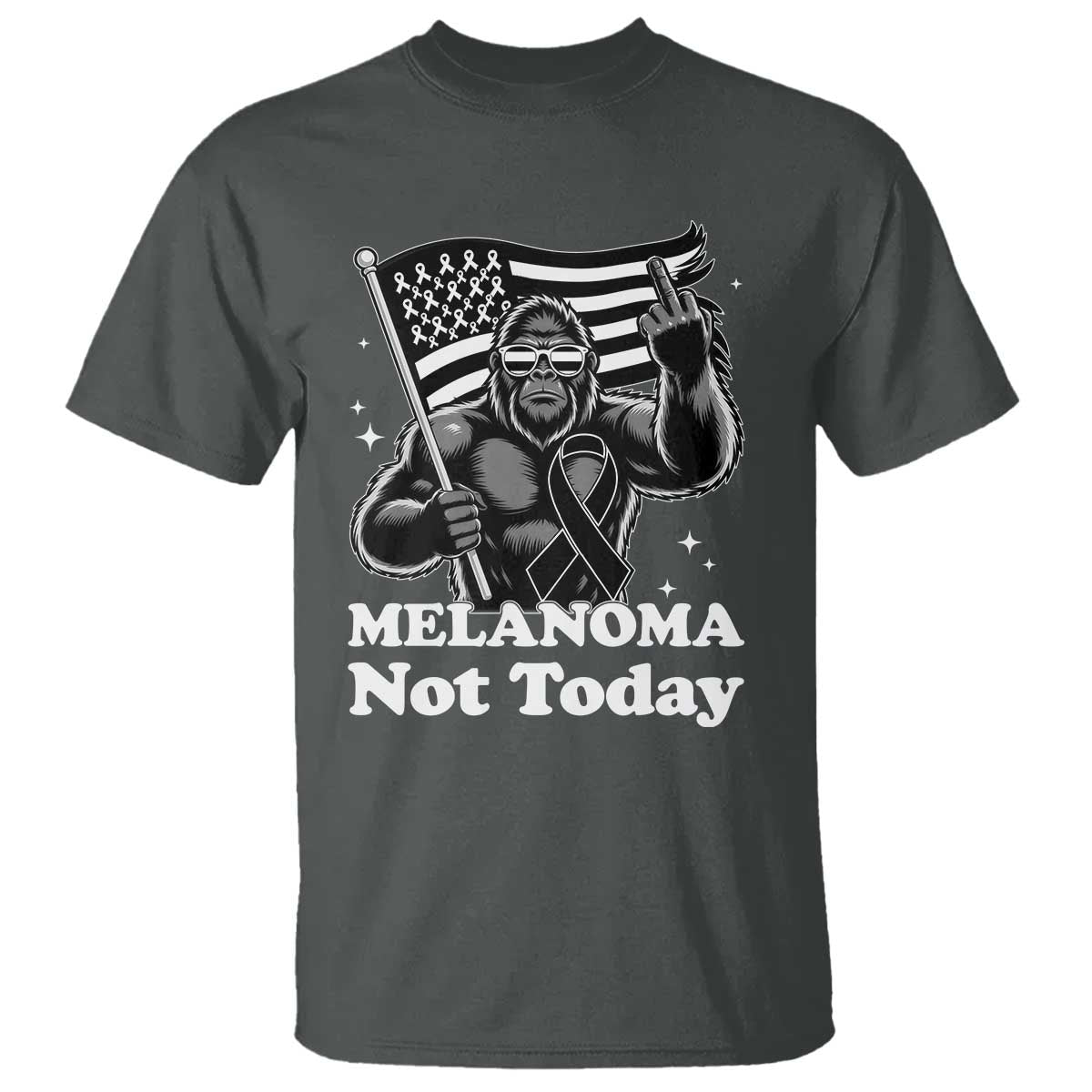 Bigfoot Black Ribbon T Shirt Not Today Melanoma