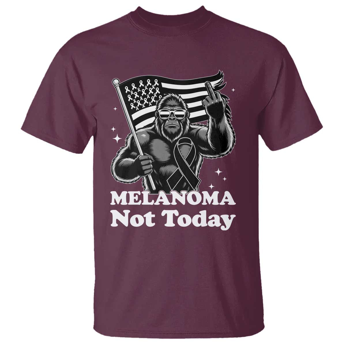 Bigfoot Black Ribbon T Shirt Not Today Melanoma